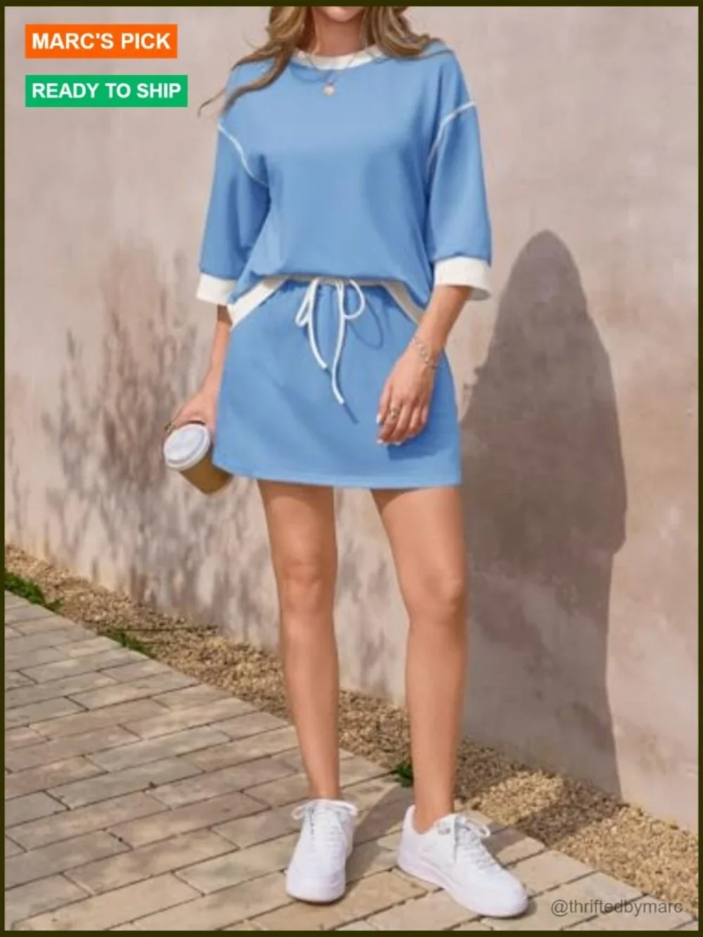 Women's 2-Piece Skort Set Casual Lounge Wear Tracksuit Style Matching Outfit